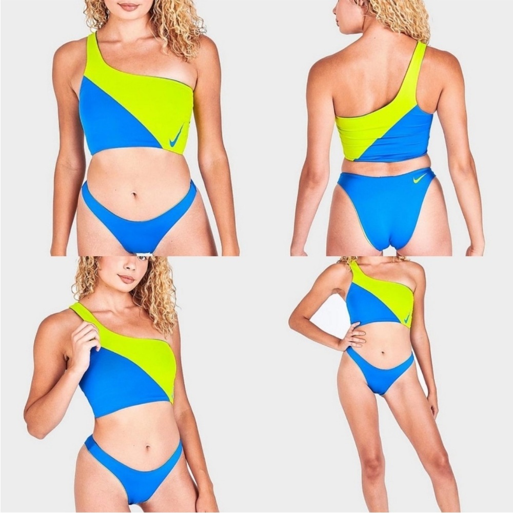 Nike color block swim top